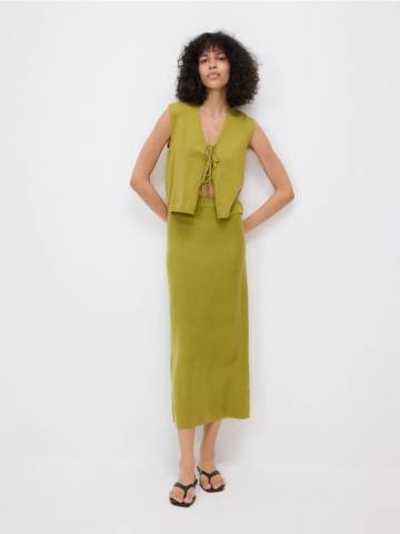 Reserved - LADIES` SKIRT - світло-оливковий - TX178-81X Reserved - LADIES` SKIRT - світло-оливковий - TX178-81X