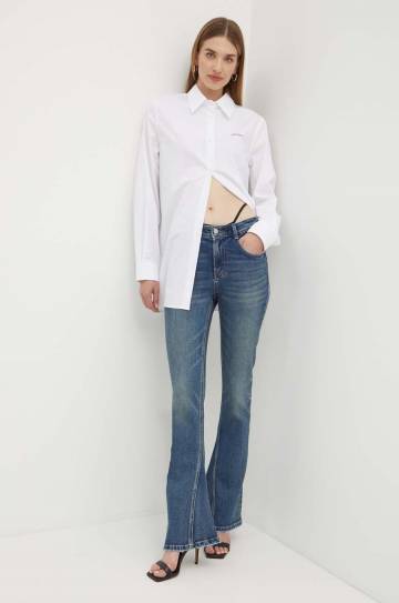 Хлопковая рубашка Miss Sixty 6L2XJ1910000 XJ1910 женская цвет белый relaxed классический воротник 6L2XJ1910000 Хлопковая рубашка Miss Sixty 6L2XJ1910000 XJ1910 женская цвет белый relaxed классический воротник 6L2XJ1910000