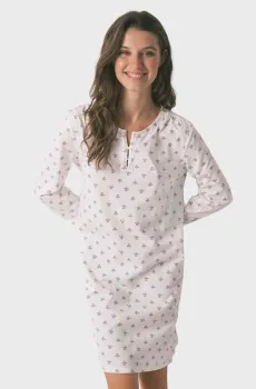 Женская белая ночная рубашка с узором Белый L womensecret 4922735