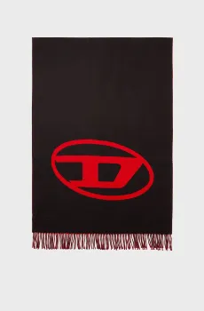 Мужской черный шерстяной шарф S-TEVIE Черный ONESIZE Diesel A17572 0AKBM