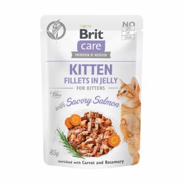 Влажный корм для котят Brit Care Cat Pouch пикантный лосось в желе, 85 г Влажный корм для котят Brit Care Cat Pouch пикантный лосось в желе, 85 г