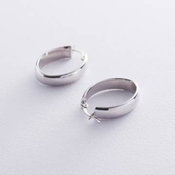 Овальные серьги из серебра 122581 Овальные серьги из серебра 122581