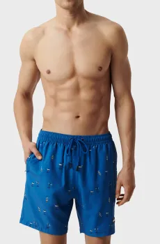 Мужские синие плавательные шорты с узором Синий S Atlantic KMB-224