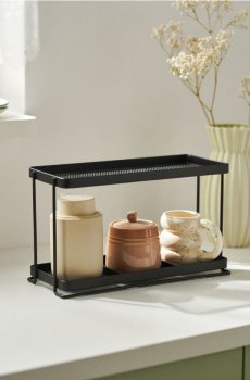 Металева настінна полиця - чорний