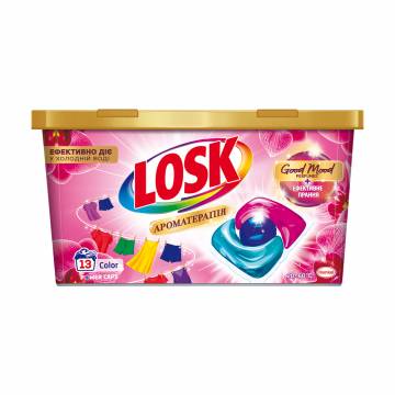 Уценка! Капсулы для стирки Losk Ароматерапия, с эфирными маслами и ароматом малайзийского цветка, 13 стирок, 13 шт