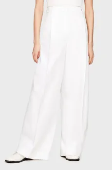 Женские белые брюки THC CC PIQUE TAILORED TROUSER Белый XS Tommy Hilfiger WW0WW40973