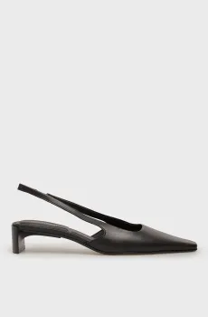 Женские черные кожаные слингбеки BACK Черный 36 Calvin Klein HW0HW02848