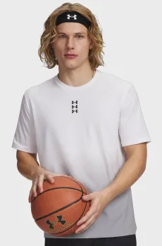 Мужская белая футболка UA M HOOPS TRIPLE LOGO SS Белый 3XL Under Armour 6011246-100