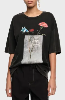 Женская черная футболка Черный S Bimba Y Lola 261BR7405.10035