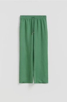 Reserved - Широкі лляні штани - зелений - 080JL-77X