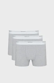 Мужские серые боксеры (3 шт) CORE TRUNK 3 PACK Серый XL Gant 900003333