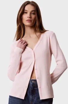 Женский розовый кардиган BABY RIB BUTTON Розовый M Calvin Klein LV047G207G