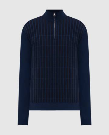 Синий джемпер из шерсти, кашемира и шелка