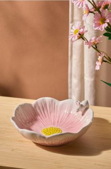 Керамічна декоративна миска у формі квітки - рожевий