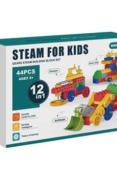 Детский конструктор TOYRA Строительная техника 12 в 1, от 3 лет, 44 детали, 30*10*20 см (AJ008818)