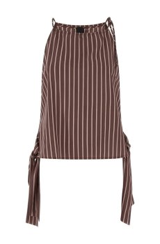 Pinko Brown Stripes Pattern Sleeveless Top