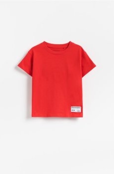 Reserved - Бавовняна футболка з нашивкою - червоний - 265JV-33X