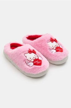 Тапочки з штучним хутром Hello Kitty - пастельний рожевий