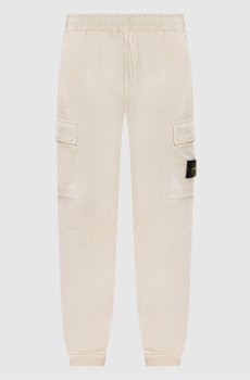 Бежевые джоггеры с патчем логотипа