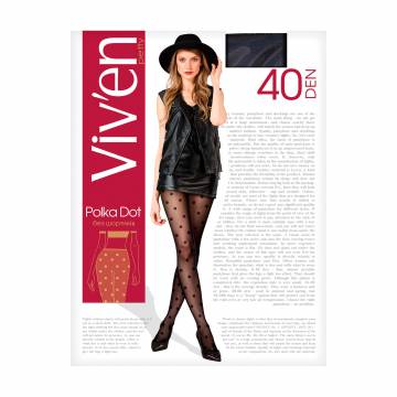 Колготки женские Viven petty Polka Dot без шортиков, 40 DEN, чорные, размер 3 Колготки женские Viven petty Polka Dot без шортиков, 40 DEN, чорные, размер 3
