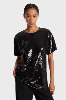 Женская черная футболка TUNIC Черный XS Michael Kors MF451IW6PK