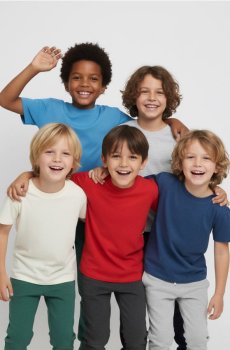 Бавовняна футболка 5 pack - кремовий