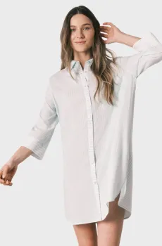 Женская мятная ночная рубашка в полоску Vichy Ментоловый XL womensecret 4363632