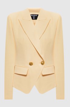 Желтый двубортный жакет