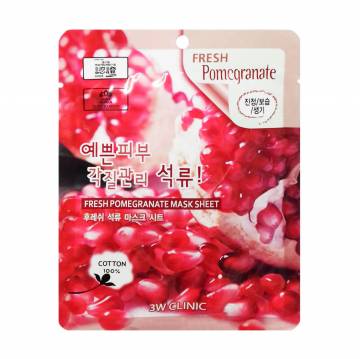 Тканевая маска для лица 3W Clinic Fresh Pomegranate Mask Sheet с экстрактом граната, 1 шт Тканевая маска для лица 3W Clinic Fresh Pomegranate Mask Sheet с экстрактом граната, 1 шт