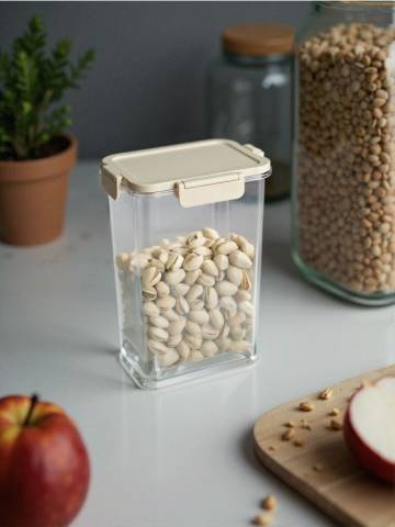 Контейнер для їжі з кришкою - кремовий