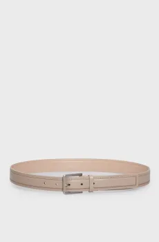 Женский бежевый кожаный ремень CK MUST SQUARE BOMBAI BELT 30MM Бежевый 85 Calvin Klein K60K611393