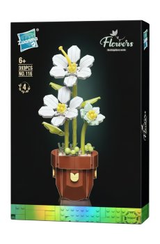 Уценка! Детский конструктор Zuanma Ромашки в горшочке, от 6 лет, 393 детали (WFM864568)
