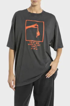 Женская темно-серая футболка Серый L Replay W3399G.000.22658LM