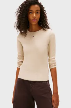 Женский бежевый лонгслив ESSENTIAL Бежевый S Tommy Jeans DW0DW17387