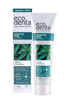 Зубная паста Ecodenta Sensitive Care CBD & Probiotics Toothpaste с CBD и пробиотиками, 100 мл