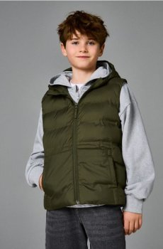 Стеганий жилет з капюшоном - хакі