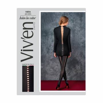 Фантазийные колготки женские Viven petty Vista 60 DEN, черные, размер 3 Фантазийные колготки женские Viven petty Vista 60 DEN, черные, размер 3