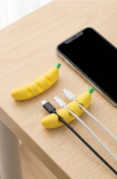 Органайзер для кабелів у формі банана 2 pack - жовтий