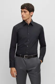 Мужская черная рубашка Черный 45 BOSS 50469345;001