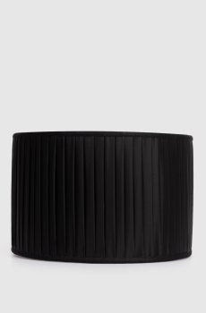 Черный цилиндрический абажур с плёсированием