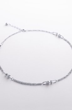 Колье "Фантазия" в белом золоте кол02665