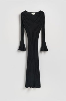 Reserved - Вязане плаття з віскози - чорний - 487IY-99X