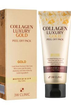 Золотая маска-пленка для лица 3W Clinic Collagen & Luxury Gold Peel Off Pack, 100 г