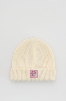 Reserved - Шапочка з вовни з нашивкою - кремовий - 319HG-01X