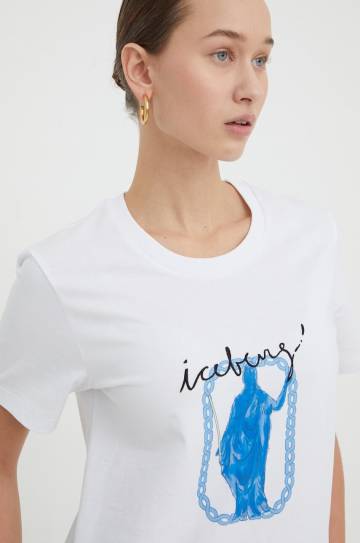 Хлопковая футболка Iceberg женский цвет белый Хлопковая футболка Iceberg женский цвет белый