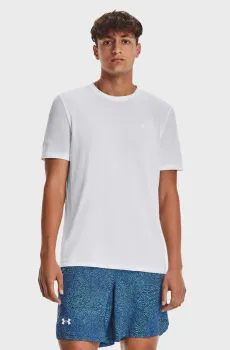 Мужская белая футболка UA SEAMLESS STRIDE SS Белый XL Under Armour 1375692-100