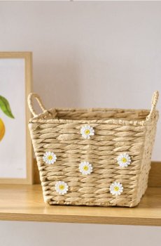 Плетений кошик для зберігання - бежевий