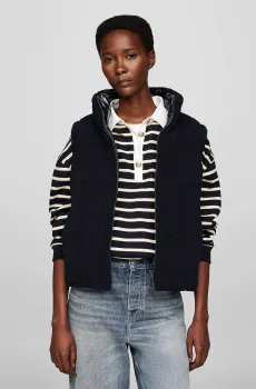 Женский темно-синий пуховый двусторонний жилет LW DOWN REV TEDDY VEST Синий L Tommy Hilfiger WW0WW43222