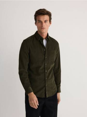 Reserved - Сорочка slim fit із високим вмістом бавовни - темно-зелений - 182BK-79X Reserved - Сорочка slim fit із високим вмістом бавовни - темно-зелений - 182BK-79X