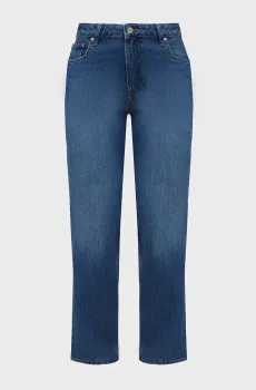 Женские синие джинсы STRAIGHT CROPPED JEANS Синий 25 Gant 4100181
